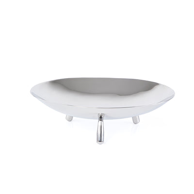 Oval metal stand with legs - silver small