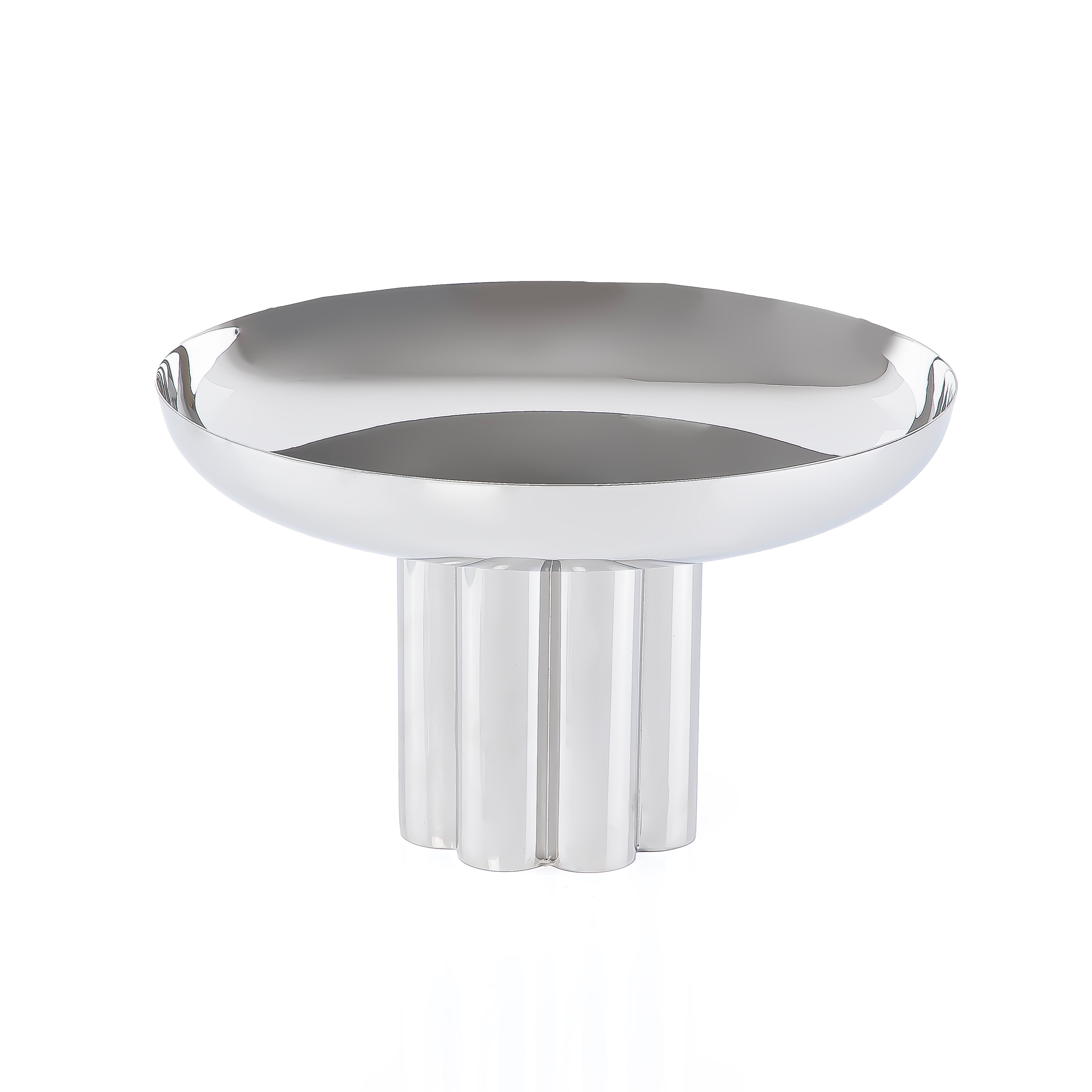 ستاند للتقديم معدن دائري - فضي كبير 