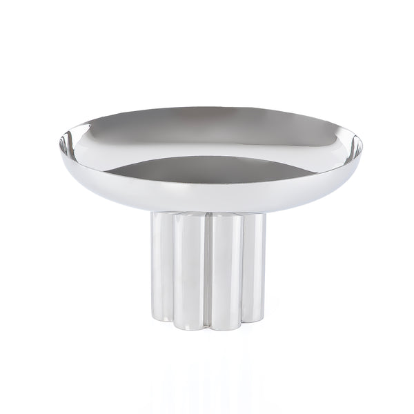 ستاند للتقديم معدن دائري - فضي كبير 