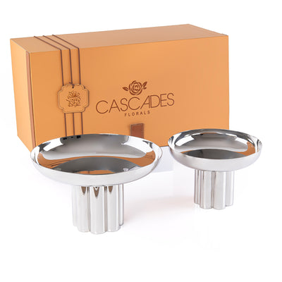 Set of 2 Critical metal stand with gift box - Silver