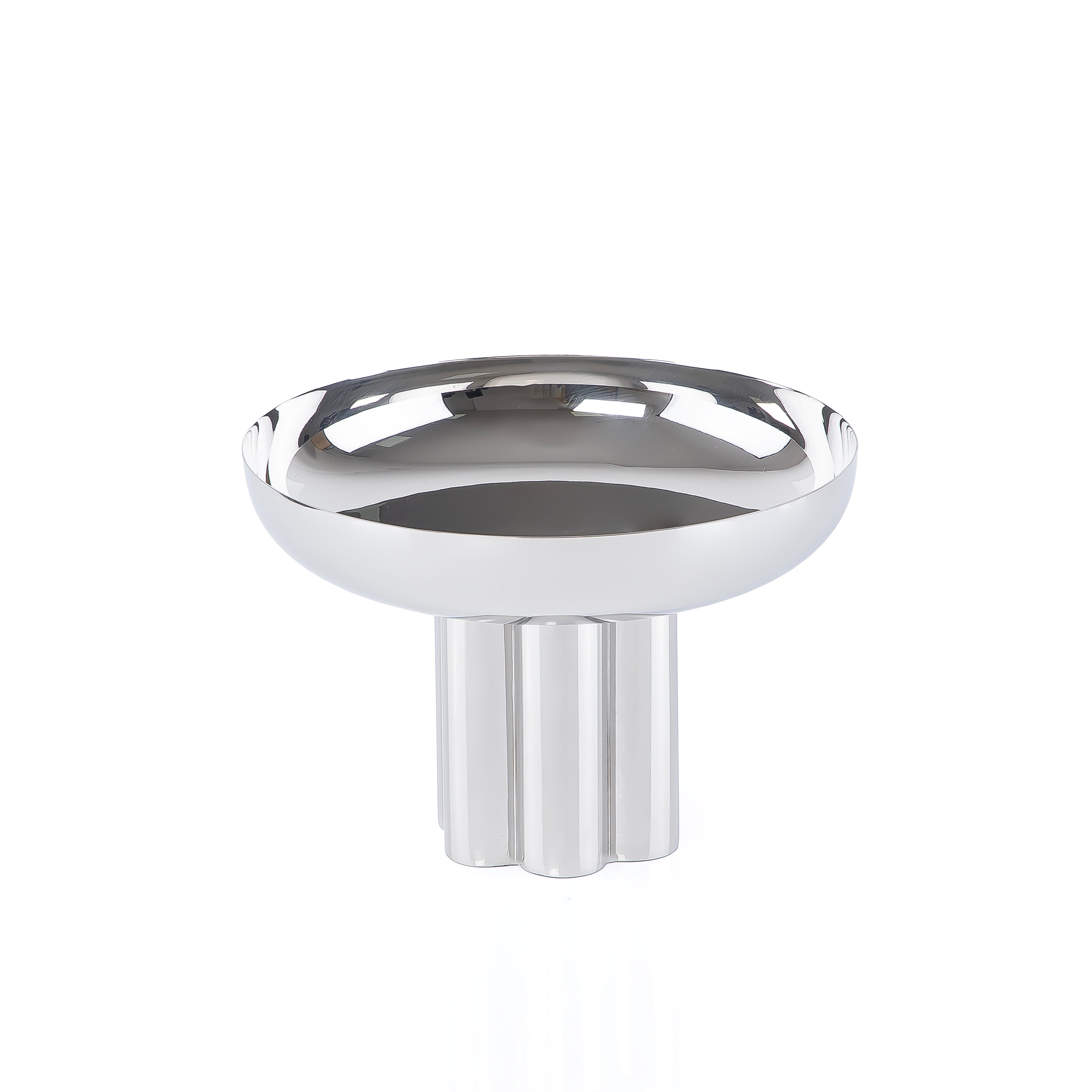 ستاند للتقديم معدن دائري - فضي صغير 