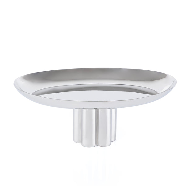 ستاند للتقديم معدن دائري - فضي كبير 