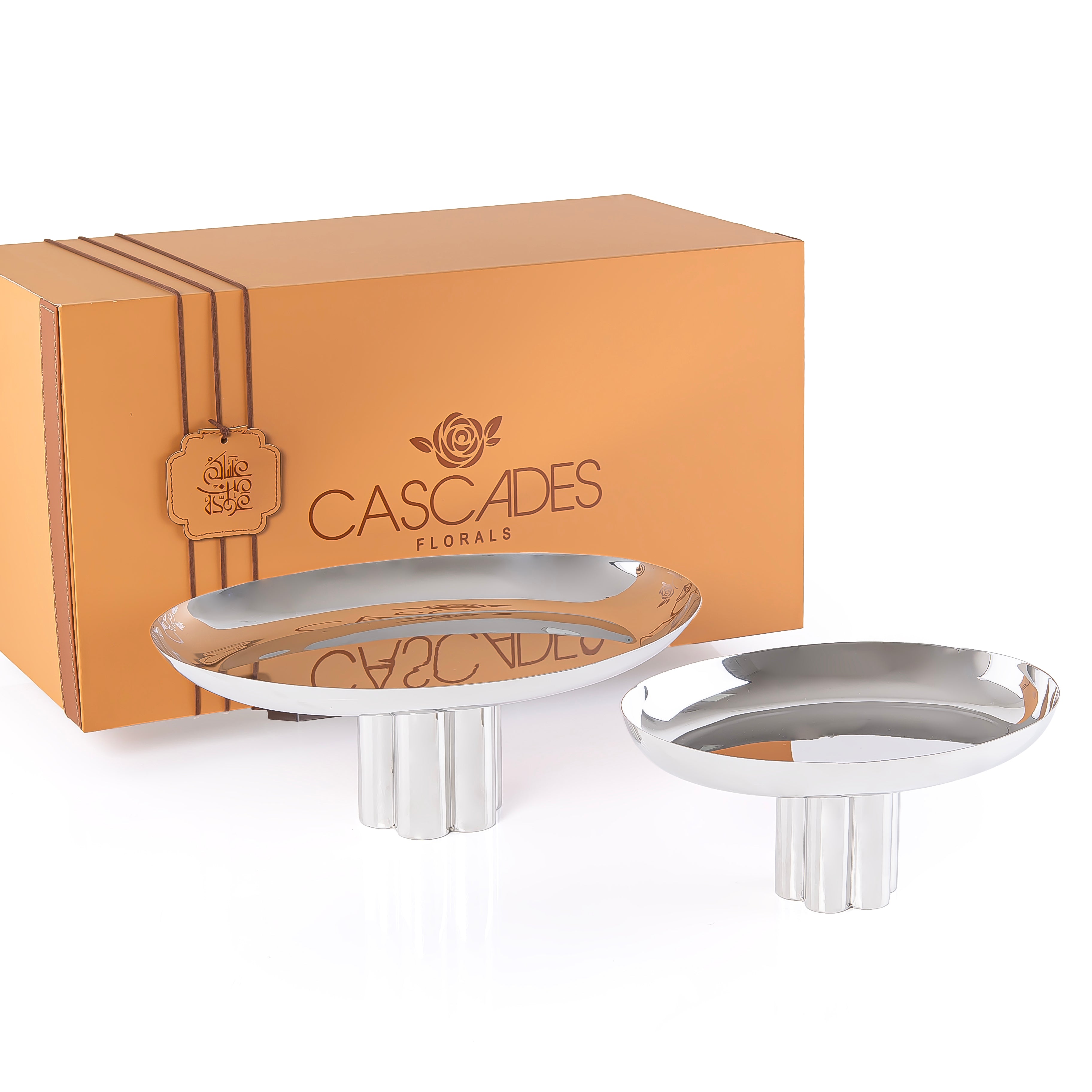 Set of 2 Critical metal stand with gift box - Silver