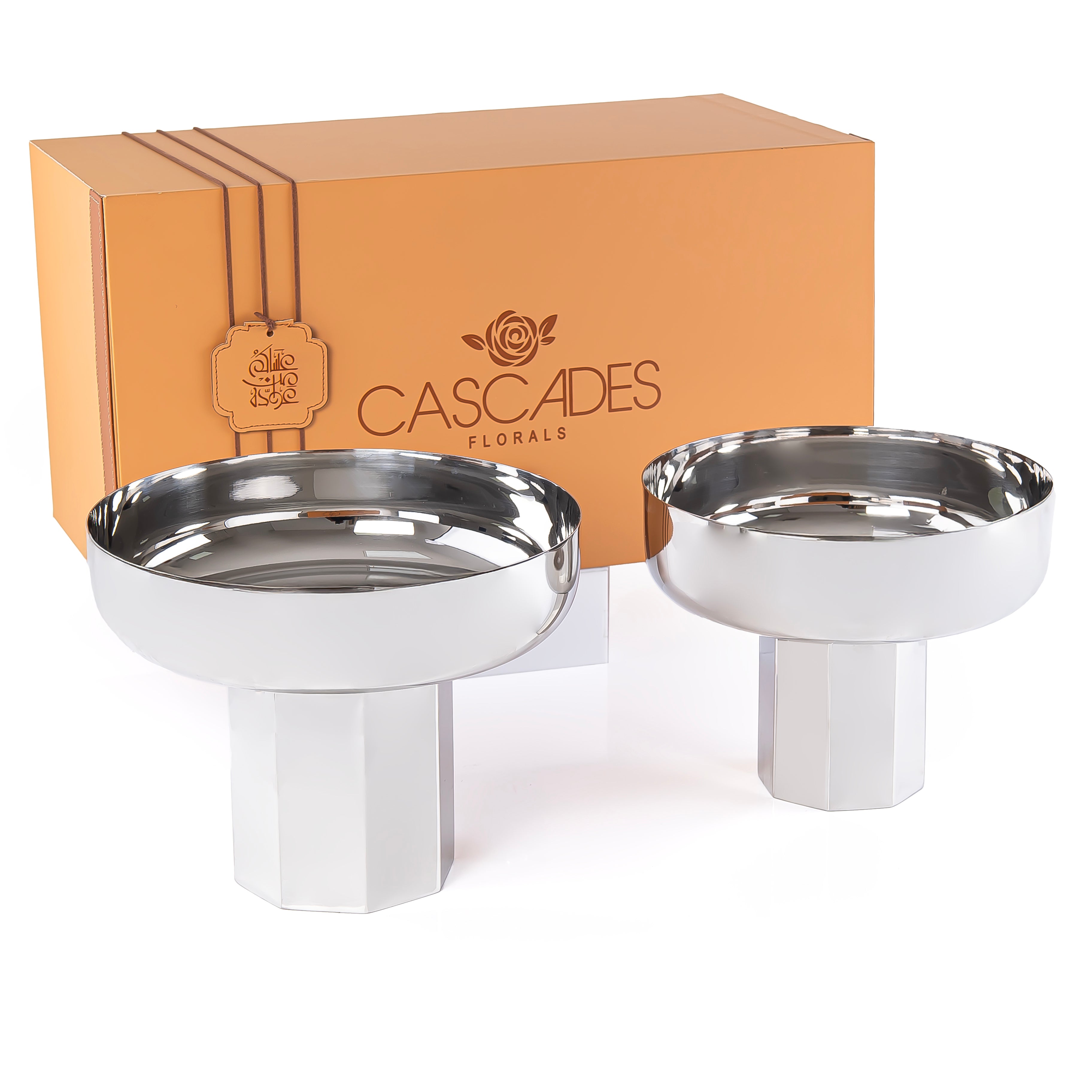Set of 2 Critical metal stand with gift box - Silver