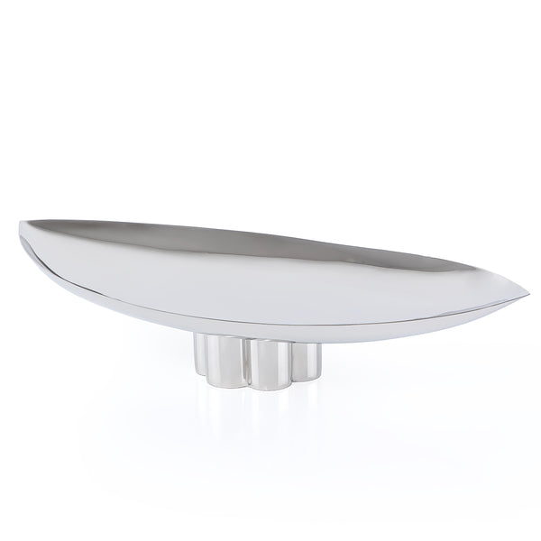 ستاند للتقديم معدن بيضاوي مميز - فضي كبير 