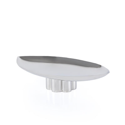 ستاند للتقديم معدن بيضاوي مميز - فضي صغير 