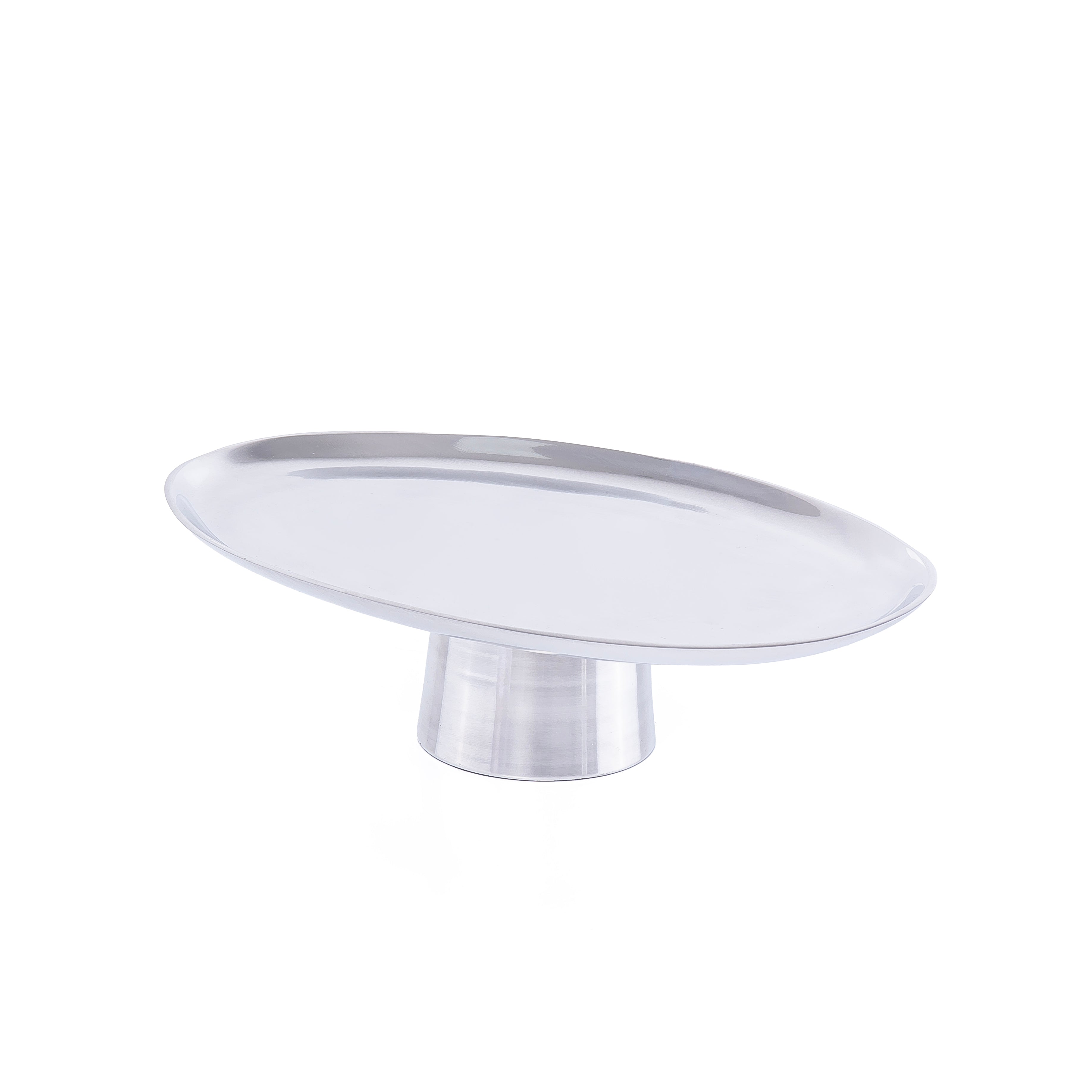 ستاند تقديم بيضاوي معدن - فضي 