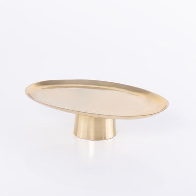 Oval Metal Serveware Stand - Gold