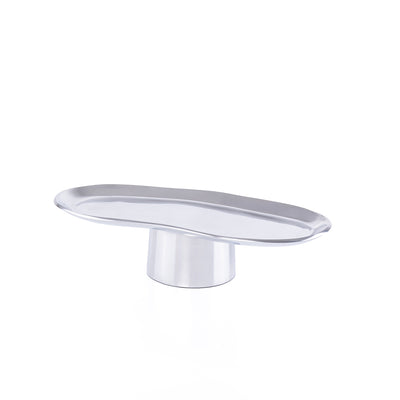 Oval Metal Serveware Stand - Silver