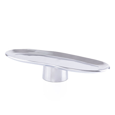 Oval Metal Serveware Stand - Silver
