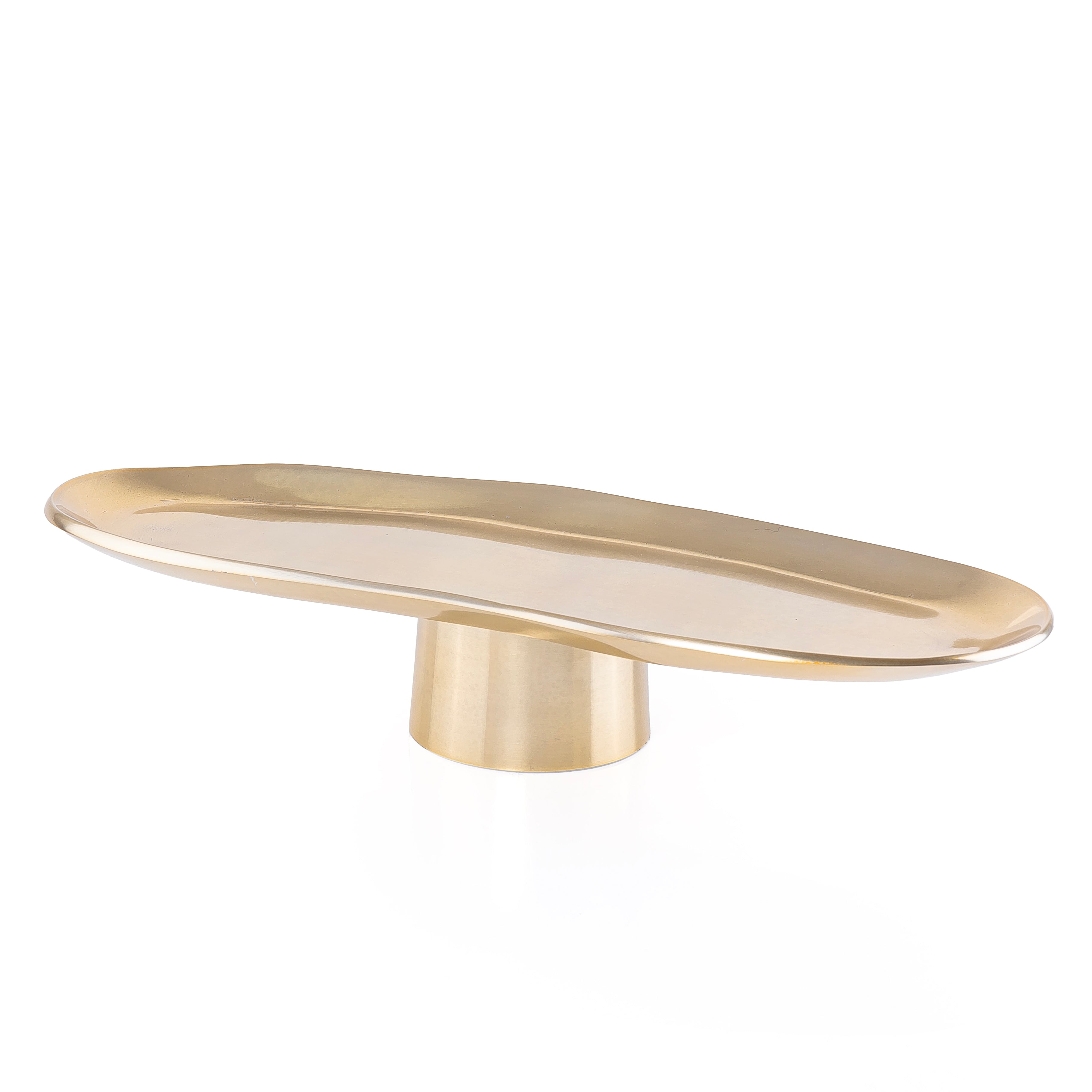 ستاند تقديم بيضاوي معدن - ذهبي 