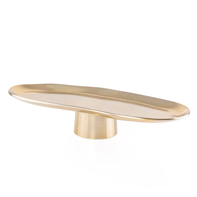 Oval Metal Serveware Stand - Gold