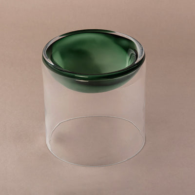 Glass Serving Stand -Green