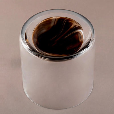Glass Serving Stand - Brown