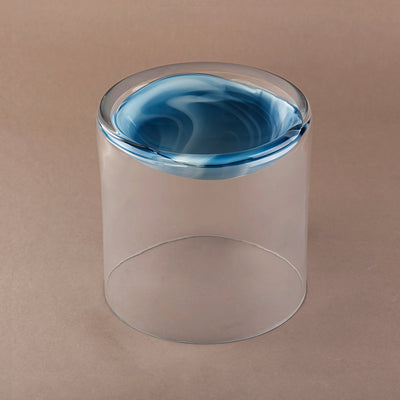 Glass Serving Stand - Blue