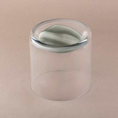 Glass Serving Stand - Grey