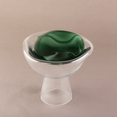 Glass Serving Stand -Green