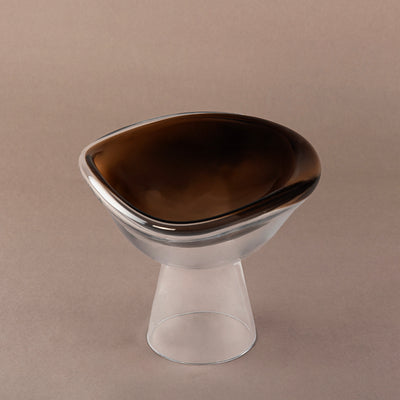 Glass Serving Stand - Brown