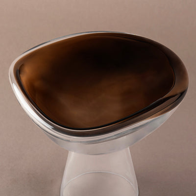 Glass Serving Stand - Brown