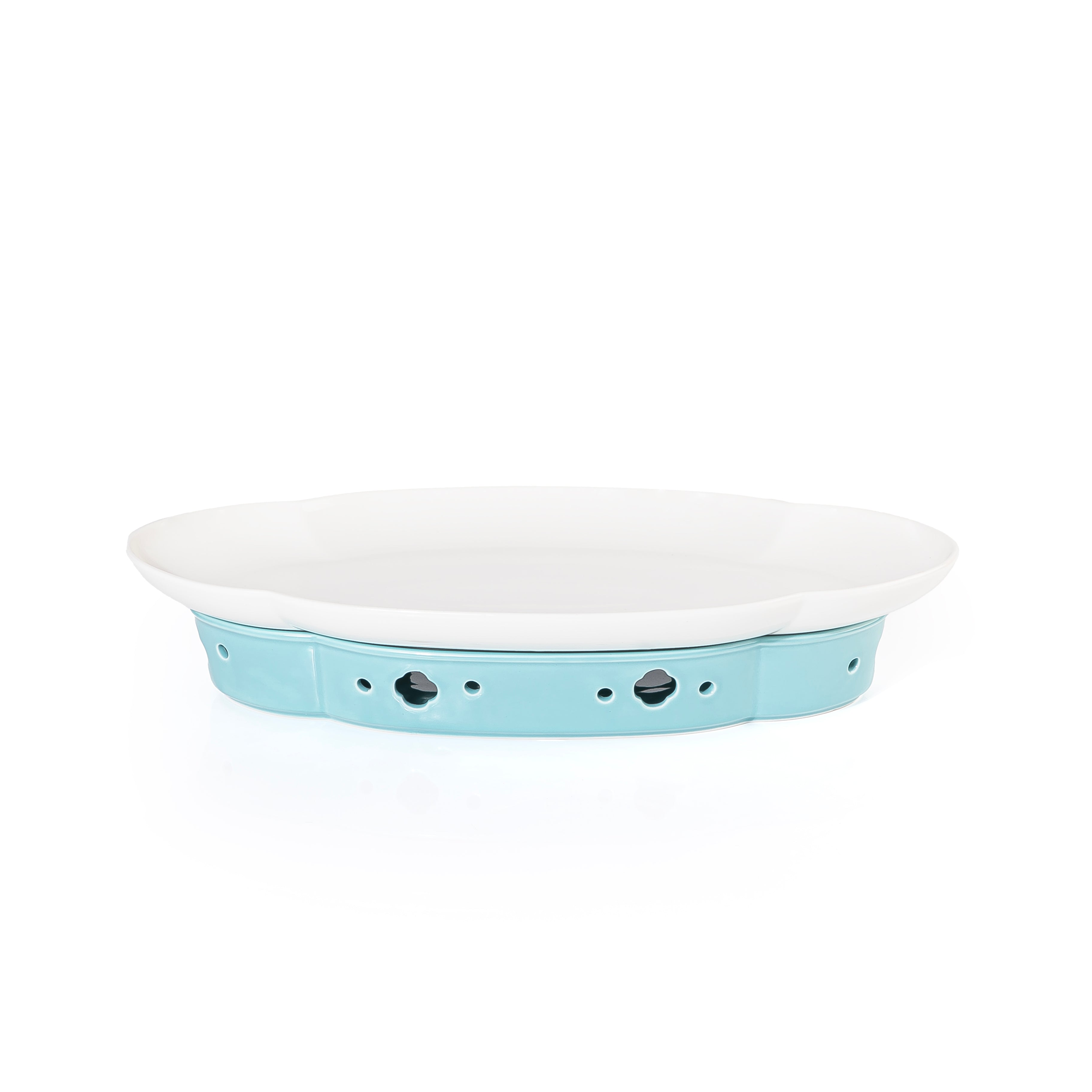 طبق سيراميك مع حامل موقد