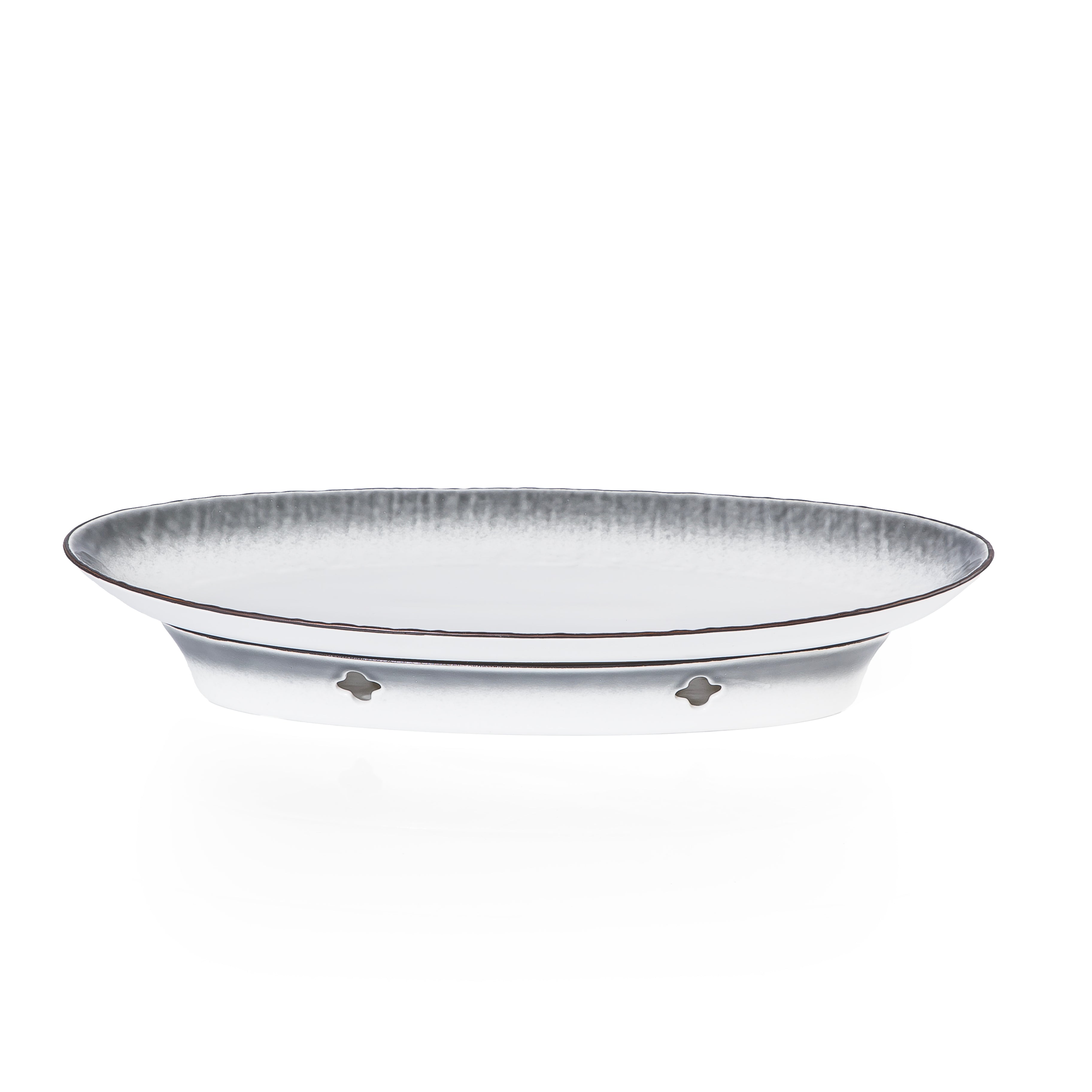 طبق سيراميك مع حامل موقد