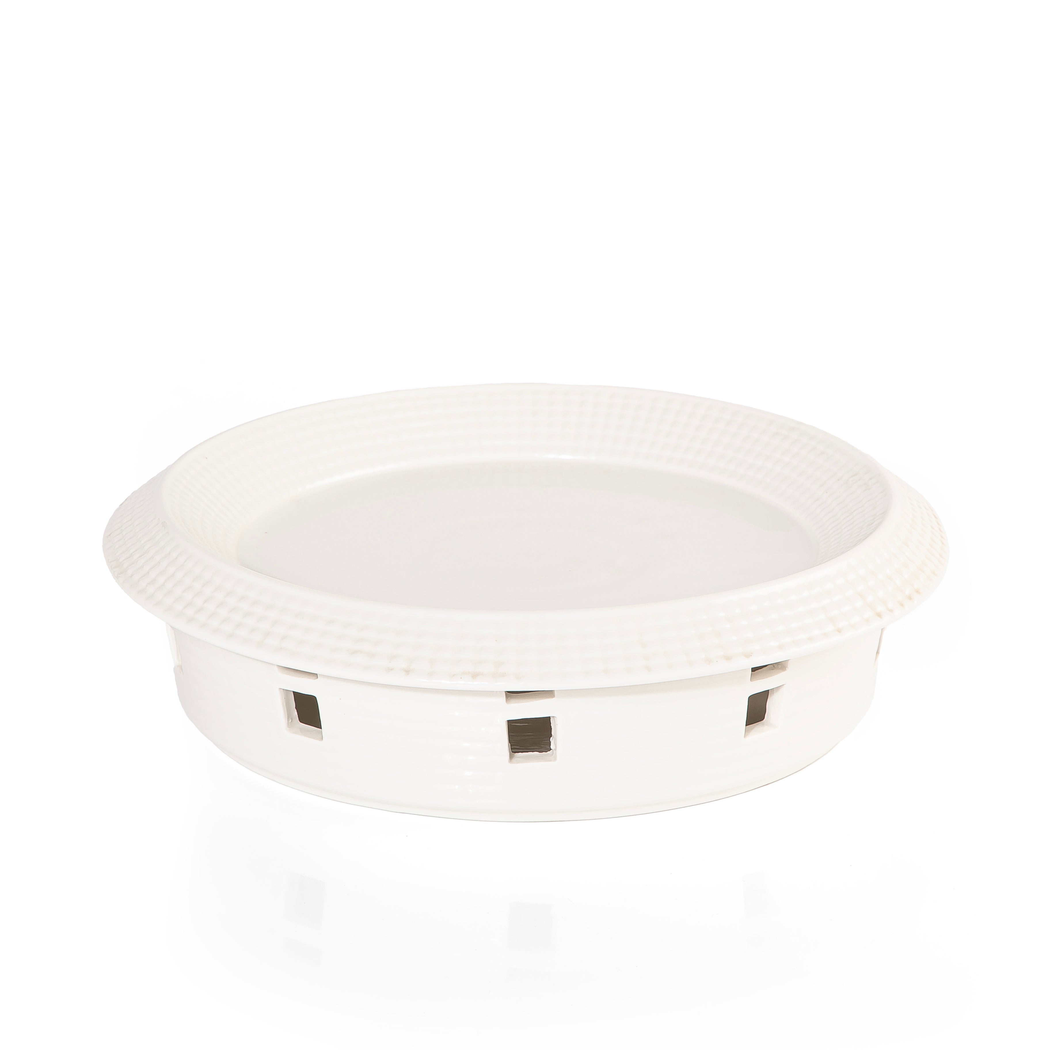 طبق سيراميك مع حامل موقد