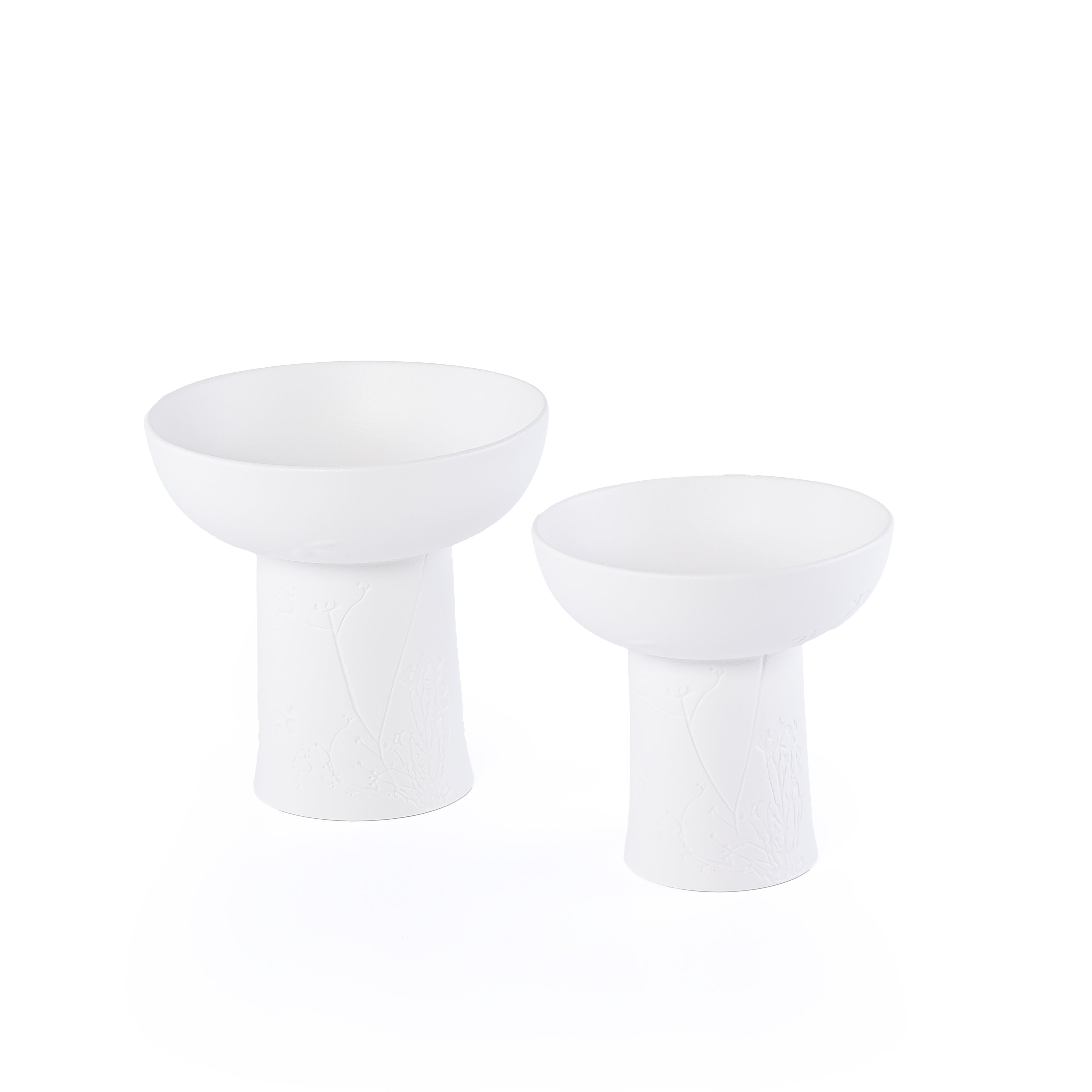 طقم مكون من 2 ستاند سيراميك مع بوكس هدايا - أبيض