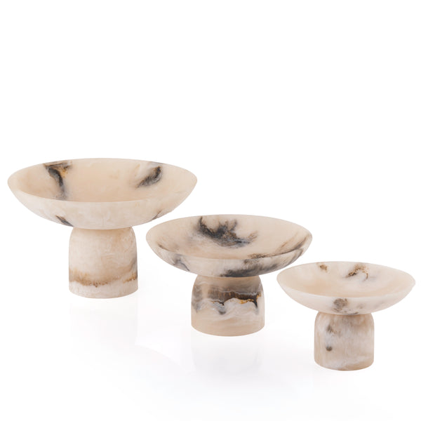 Set of 3 Resin Stand - Beige