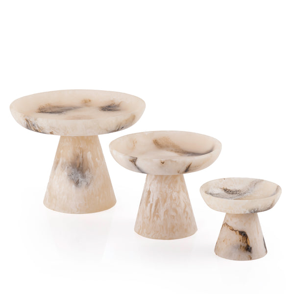 Set of 3 Resin Stand - Beige