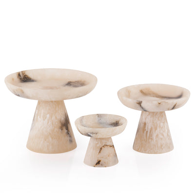 Set of 3 Resin Stand - Beige