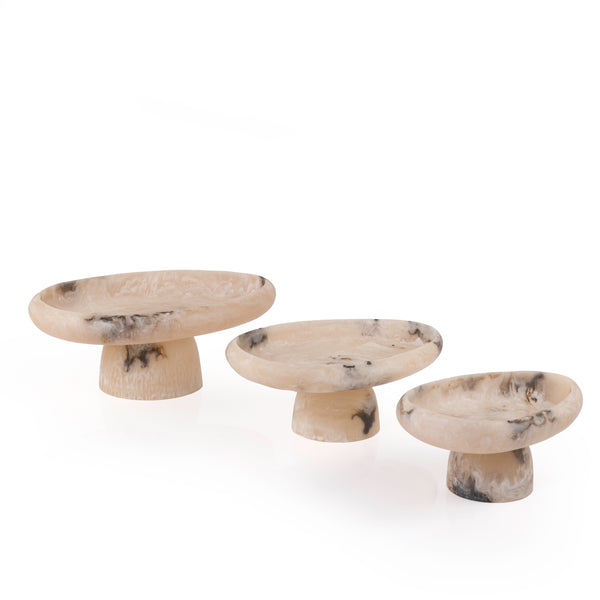 Set of 3 Resin Stand - Beige