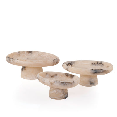 Set of 3 Resin Stand - Beige