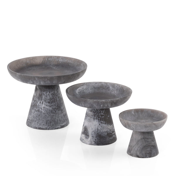 Set of 3 Resin Stand - Grey