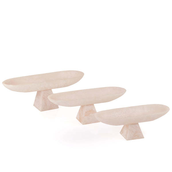 Set of 3 Resin Stand - White