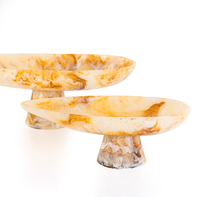 Set of 2 Resin Stand with gift box - Amber