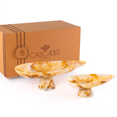 Set of 2 Resin Stand with gift box - Amber