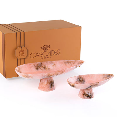 Set of 2 Resin Stand with gift box - Pink