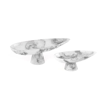 طقم 2 ستاند تقديم راتنج مع بوكس هدايا- أبيض و أسود 