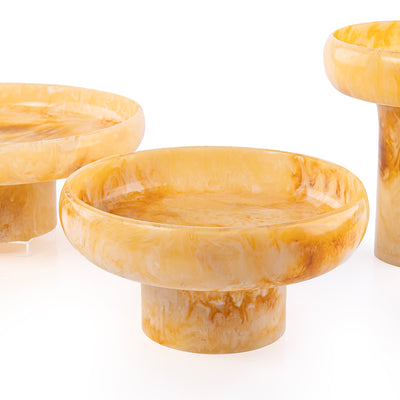 Set of 3 Resin Circular Stand with gift box - Amber