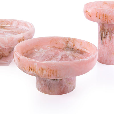 Set of 3 Resin Circular Stand with gift box - Pink