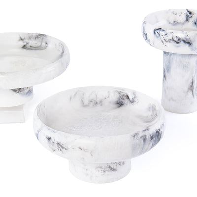 Set of 3 Resin Circular Stand with gift box - White & Black