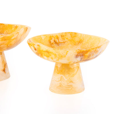 Set of 2 Resin Circular Stand with gift box - Amber
