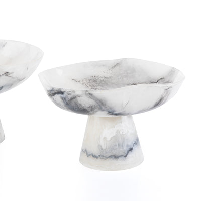 Set of 2 Resin Circular Stand with gift box - White & Black