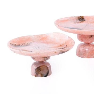Set of 2 Resin Cake Stand with gift box - Pink