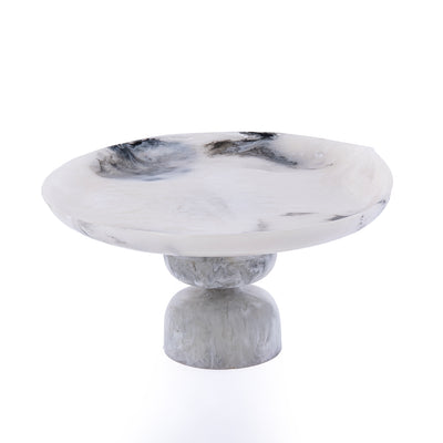 Large Resin Cake Stand - White & Black