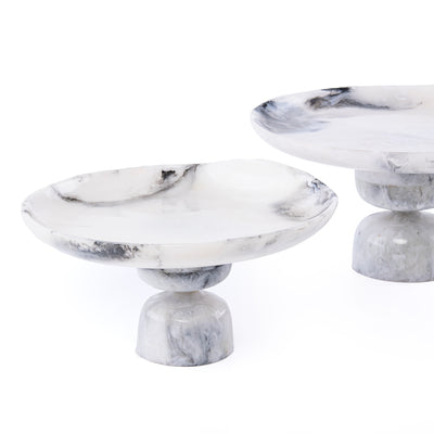 Set of 2 Resin Cake Stand with gift box - White & Black
