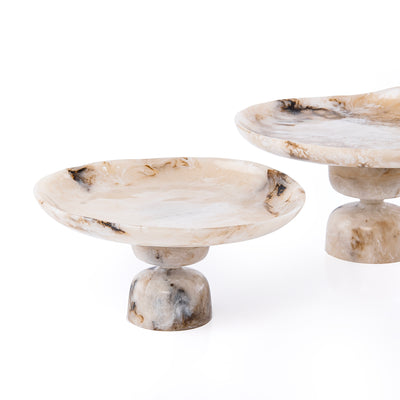Set of 2 Resin Cake Stand with gift box - Beige