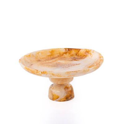 Medium Resin Cake Stand - Amber