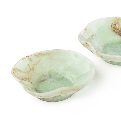 Set Of 2 Resin Circular Stand With Gift Box - Green