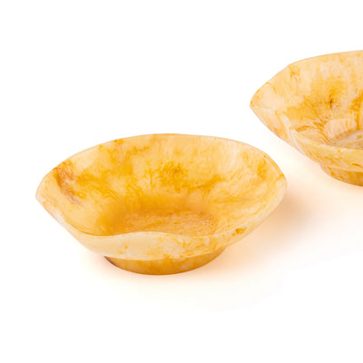 Set Of 2 Resin Circular Stand With Gift Box -Amber